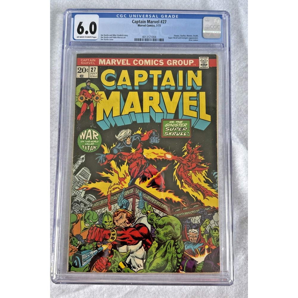 Captain Marvel #27 CGC 6.0 Comic 1973 Thanos Death Avengers Starlin 4013121004